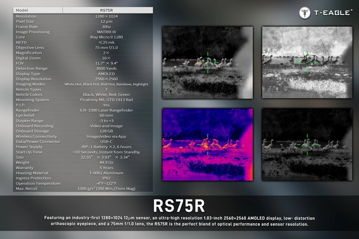 LONGOT R Series Thermal Imaging Scope RS75 - LRF - True Vision Tactical - RS75-LRF