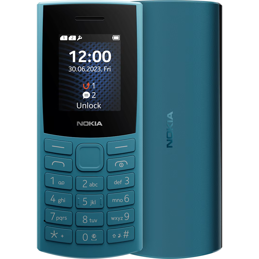 Nokia 105 4G (2023) Ocean Blue (Dual SIM, VoLTE, Wireless FM, Torch)