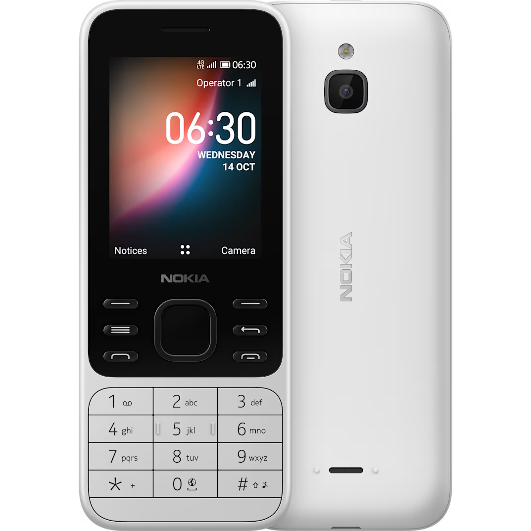 Nokia 6300 4G White — Dual SIM, Wi‑Fi, GPS, KaiOS