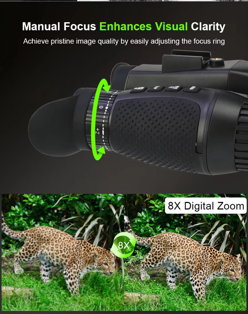 NV8100 HD 4K Dual-Screen Naked‑Eye 3D Night Vision Binoculars with Head Mount - True Vision Tactical - NV8100