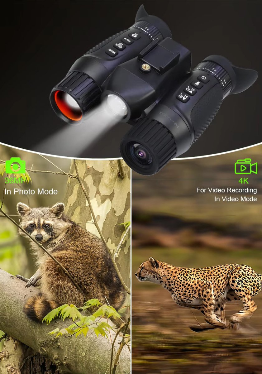 NV8100 HD 4K Dual-Screen Naked‑Eye 3D Night Vision Binoculars with Head Mount - True Vision Tactical - NV8100