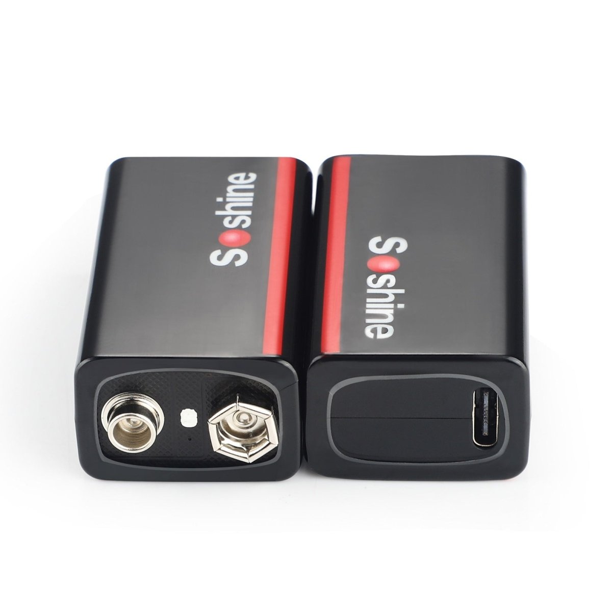 Soshine 9V Li - ion USB - C Rechargeable Battery 1000mWh - 2 Pack - True Vision Tactical - USBLi-9-1000