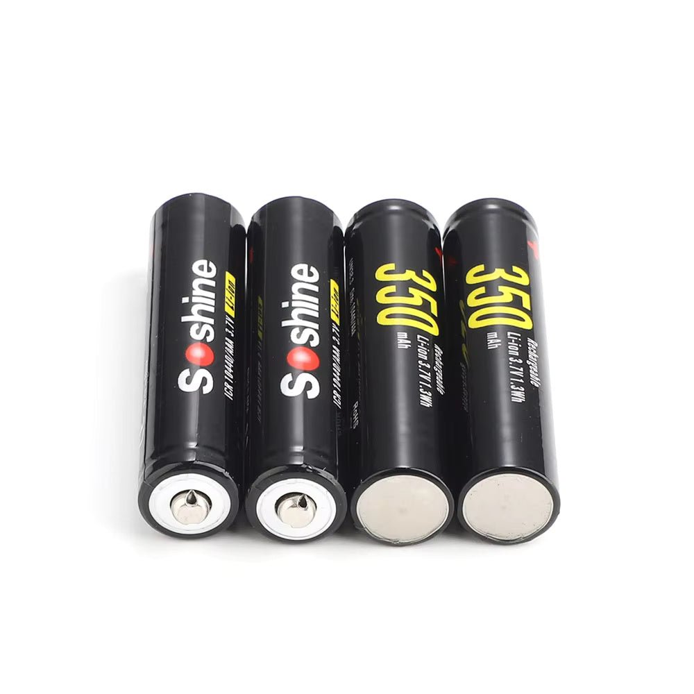 Soshine AAA Li - ion Rechargeable battery 3.7V 350mAh - 4 Pack - True Vision Tactical - 10440-3.7-350