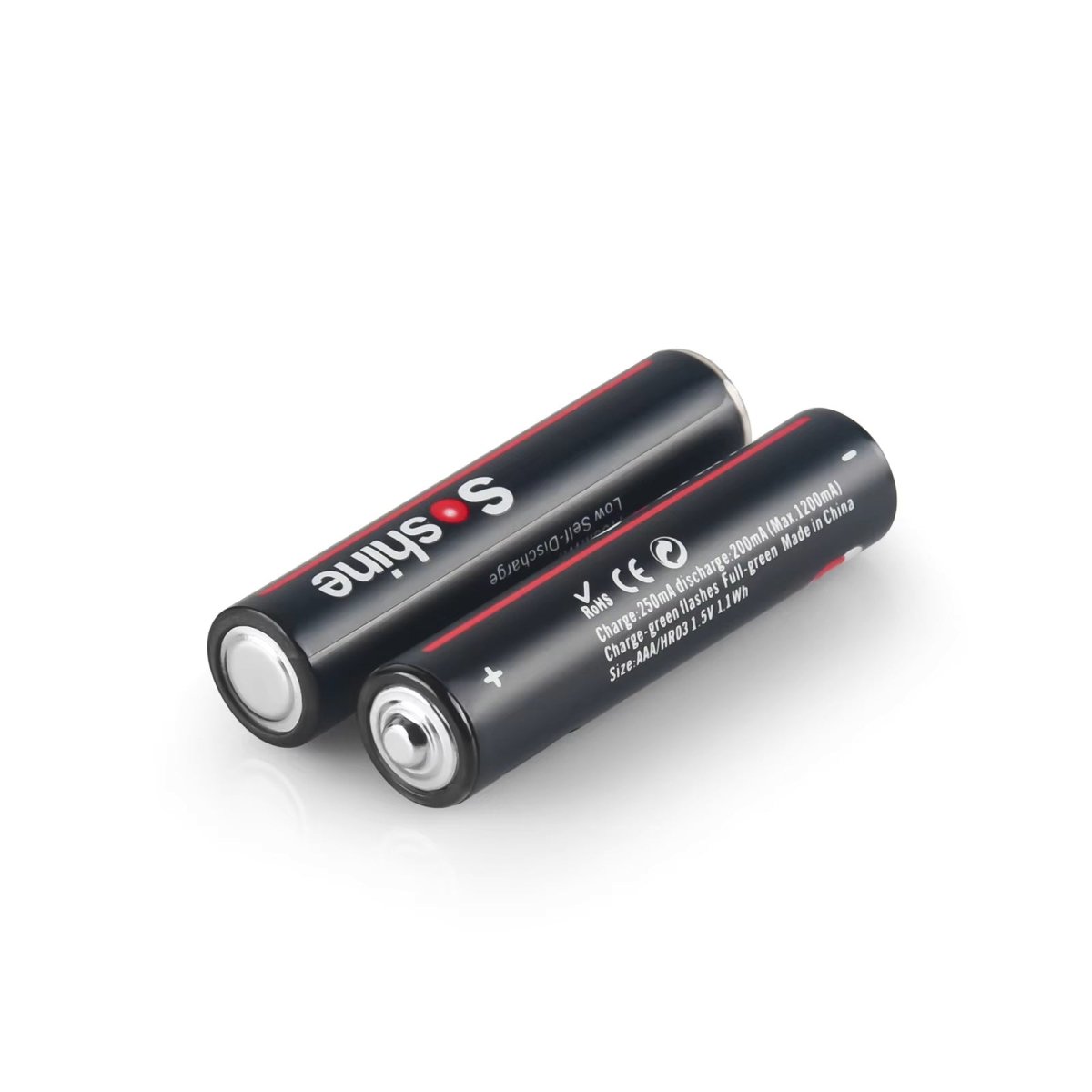 Soshine AAA Li - Ion USB - C Rechargeable Battery 1.5V 1100mWh - 4 Pack - True Vision Tactical - AAAUSB-1.5-1100