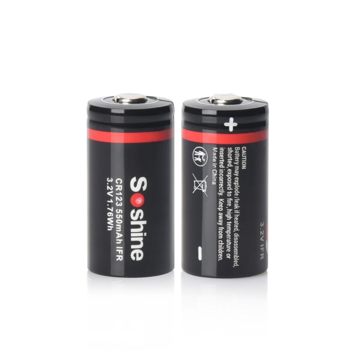 Soshine CR2 / 15266 LiFePo4 Rechargeable Battery 3.2V 300mAh - 4 Pack - True Vision Tactical - CR2-3.2-300
