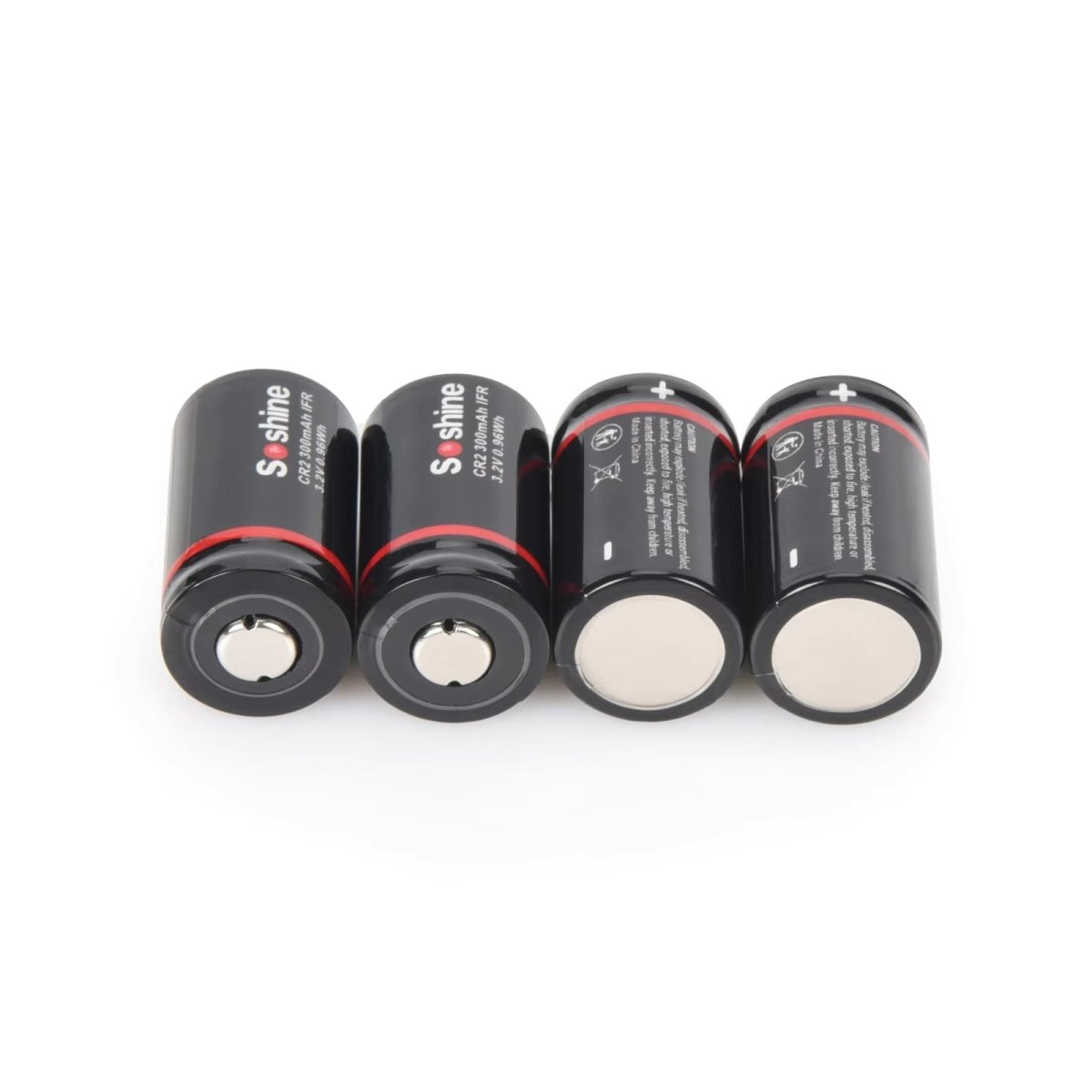 Soshine CR2 / 15266 LiFePo4 Rechargeable Battery 3.2V 300mAh - 4 Pack - True Vision Tactical - CR2-3.2-300