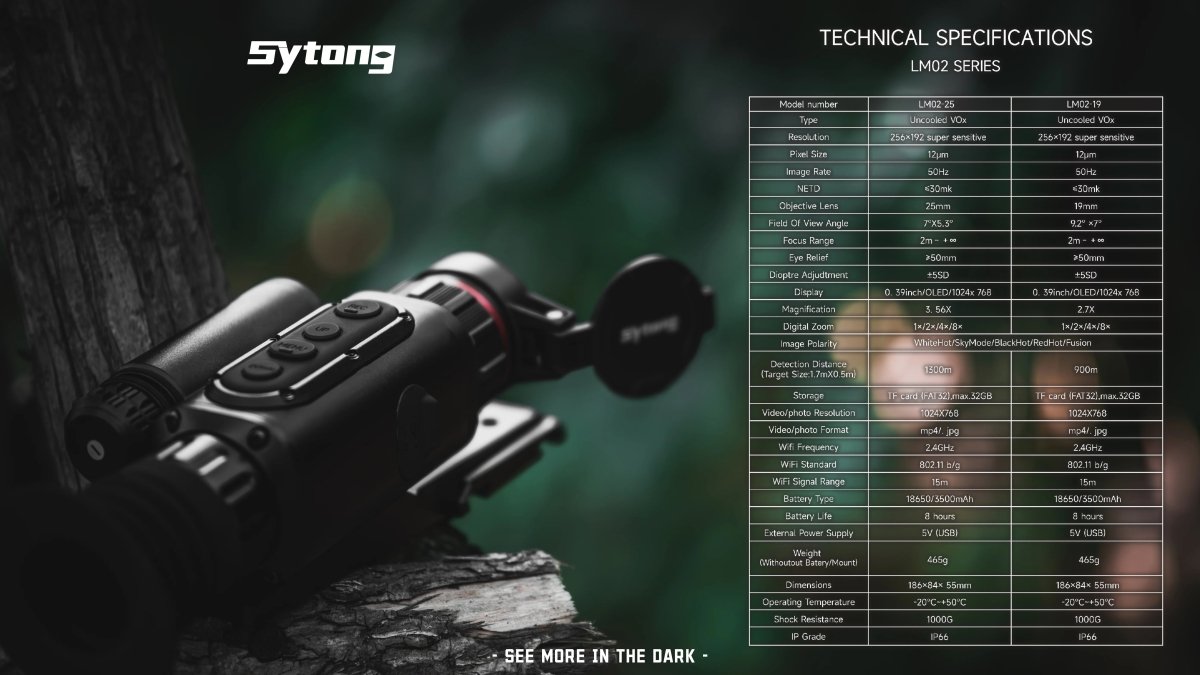 Sytong LM02 - 25LRF Thermal Imaging Scope With Laser Range Finder - True Vision Tactical - LM02-25LRF