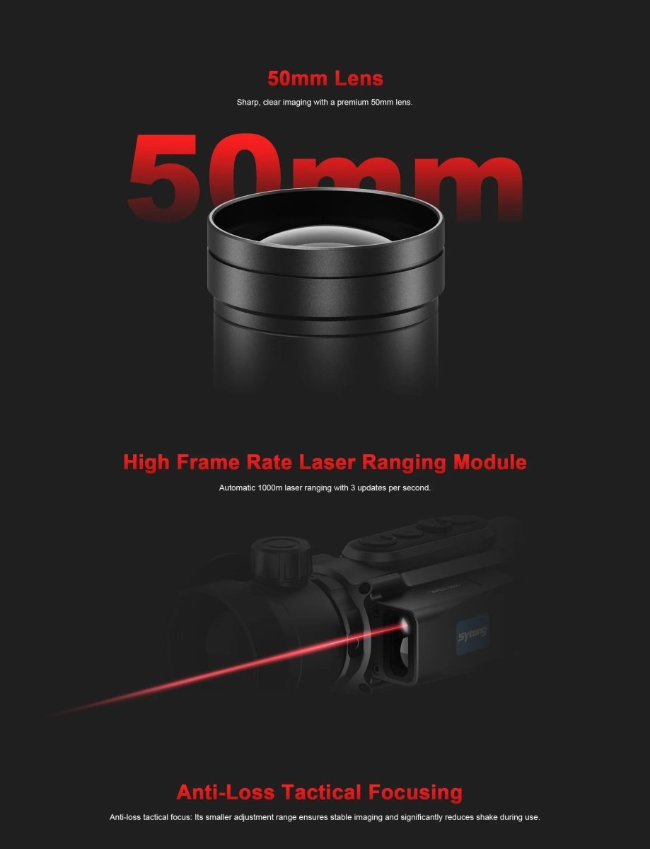 Sytong XM2.0 - 650L Thermal Imaging Scope With Laser Range Finder - True Vision Tactical - XM2.0-0650LRF