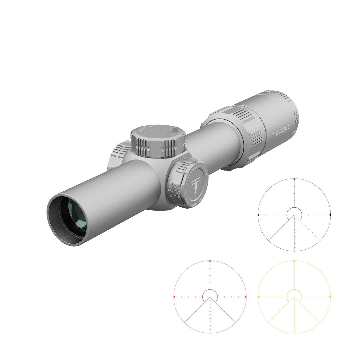T - EAGLE EOX 1.2 - 6X24 IR Sliver Tactics First Focus Plane Optics Scope - True Vision Tactical - EOX 1.2-6X24IR-SL