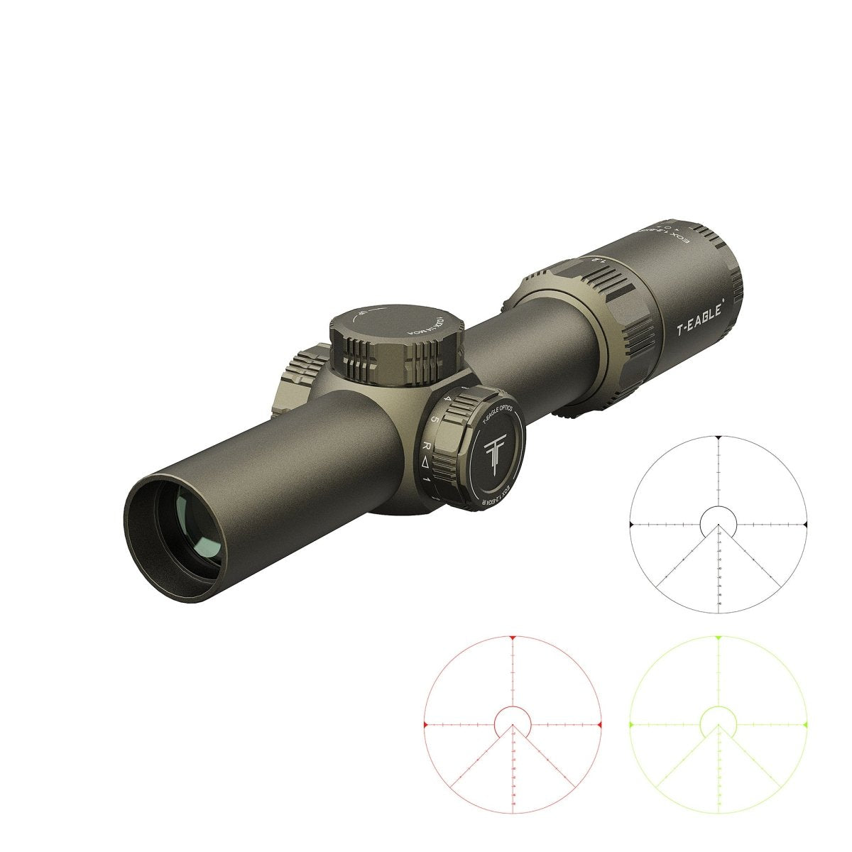 T - EAGLE EOX 1.2 - 6X24 IR Tan Tactics First Focus Plane Optics Scope - True Vision Tactical - EOX 1.2-6X24IR-TAN