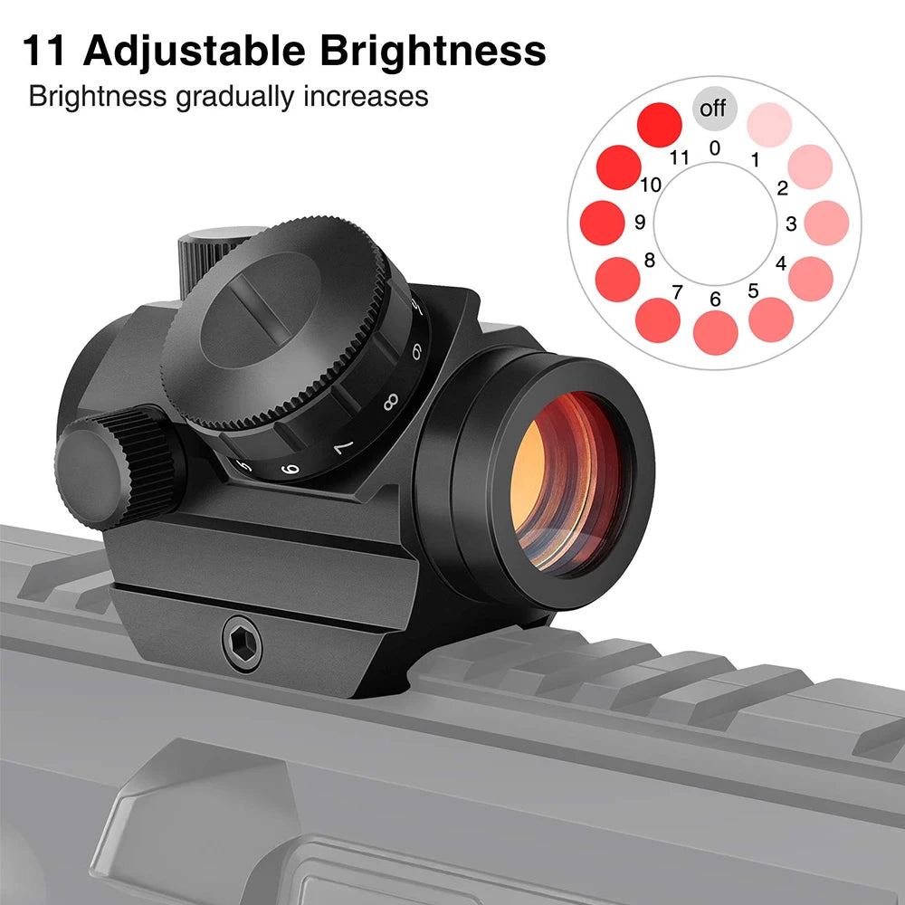 T1 Reflex Red Dot Sight with Riser - 20mm rail - True Vision Tactical - T1