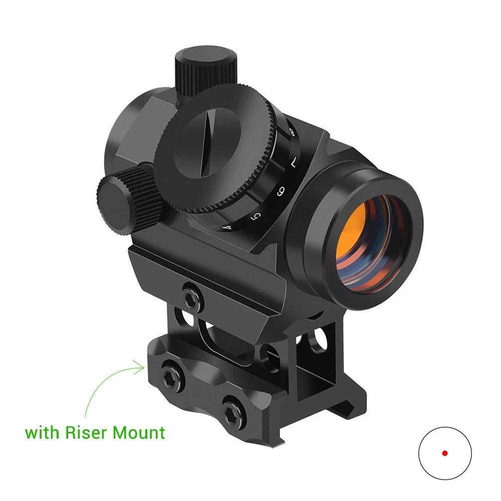 T1 Reflex Red Dot Sight with Riser - 20mm rail - True Vision Tactical - T1