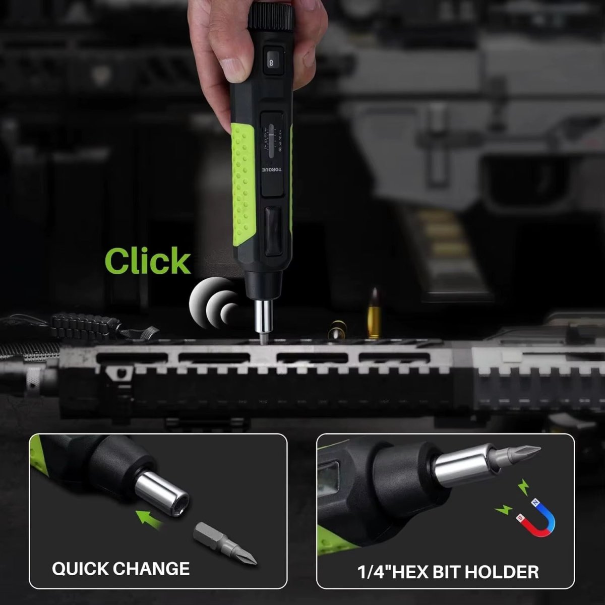 Torque Screwdriver 1/4" Drive, 1–8 N·m, Click-Type - True Vision Tactical - P62200-1