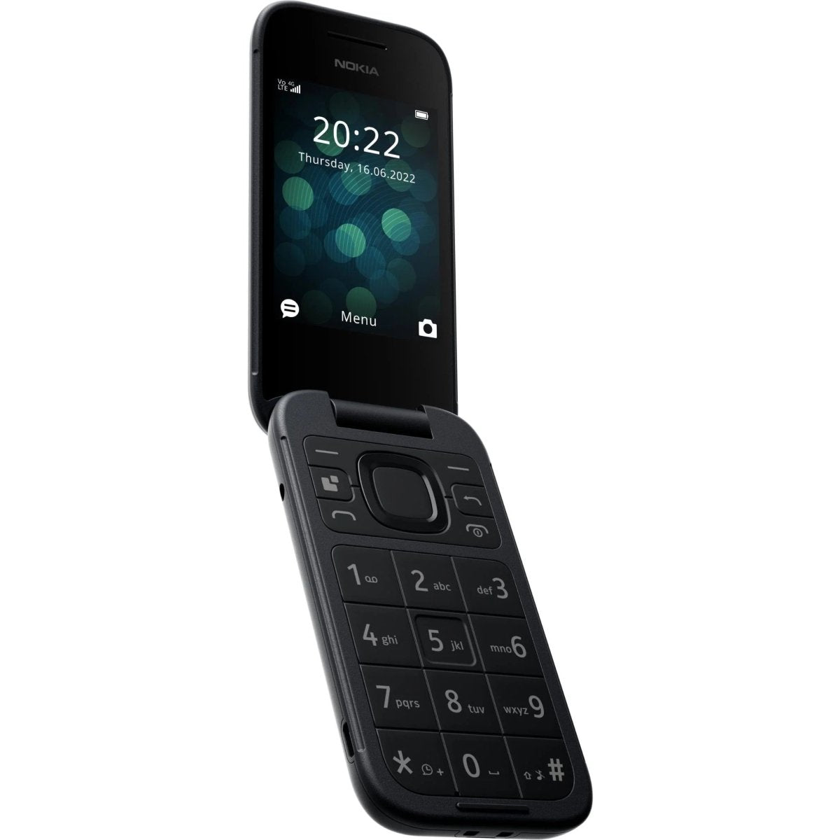 Unlocked Nokia 2660 Flip 4G VoLTE Dual SIM FM Radio 128MB Flip Mobile Phone (Black) - True Vision Tactical - 653342