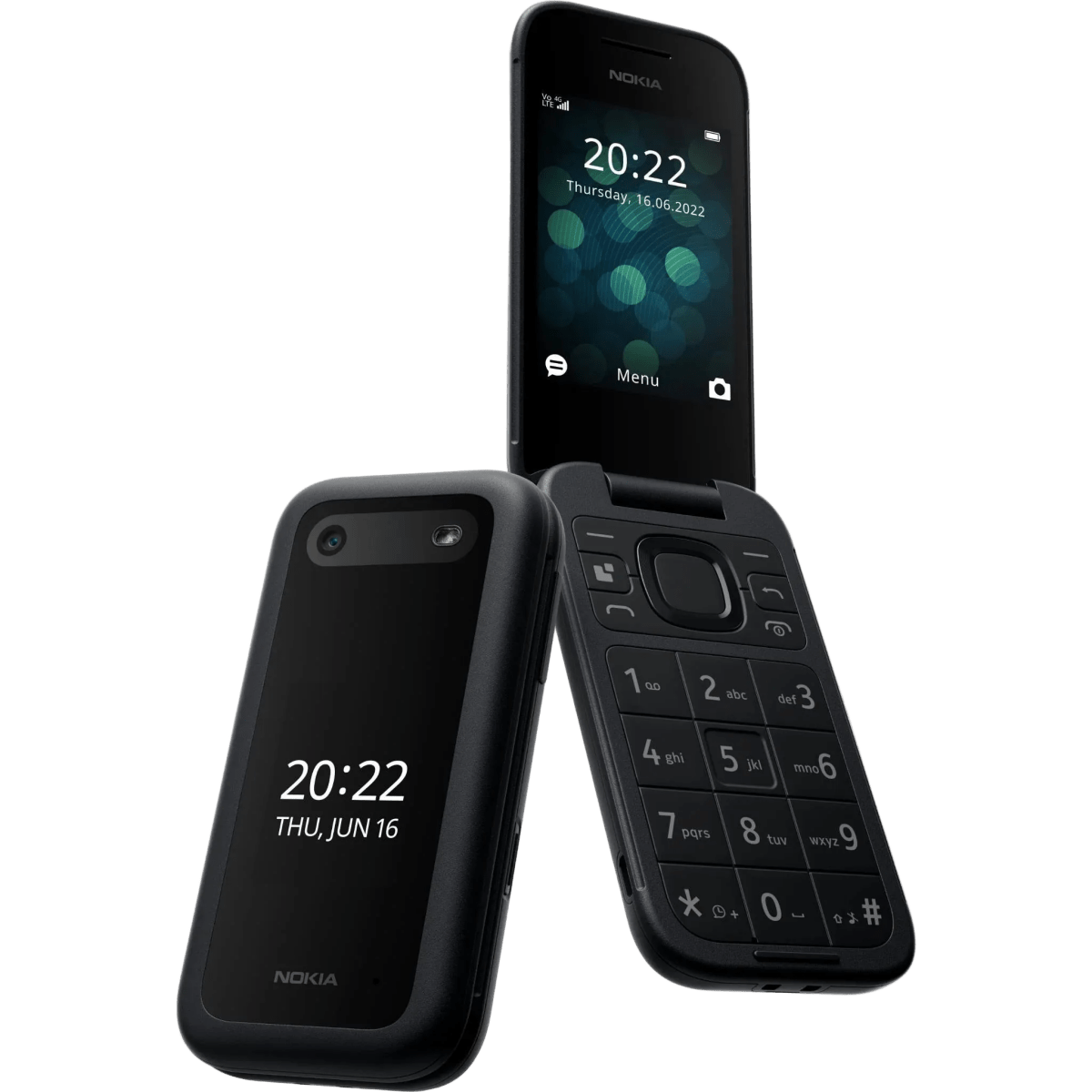 Unlocked Nokia 2660 Flip 4G VoLTE Dual SIM FM Radio 128MB Flip Mobile Phone (Black) - True Vision Tactical - 653342