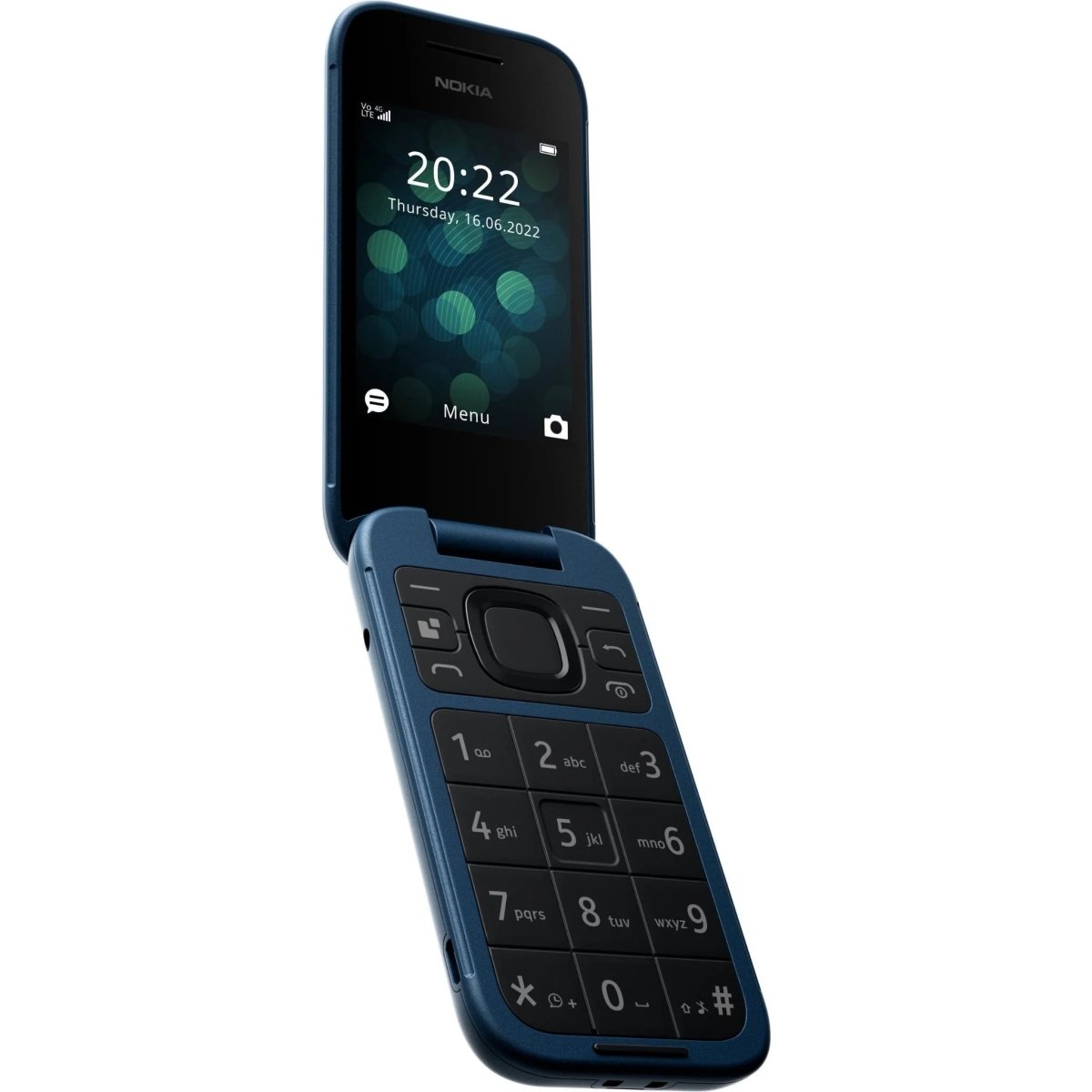 Unlocked Nokia 2660 Flip 4G VoLTE Dual SIM FM Radio 128MB Flip Mobile Phone (Blue) - True Vision Tactical - 653343