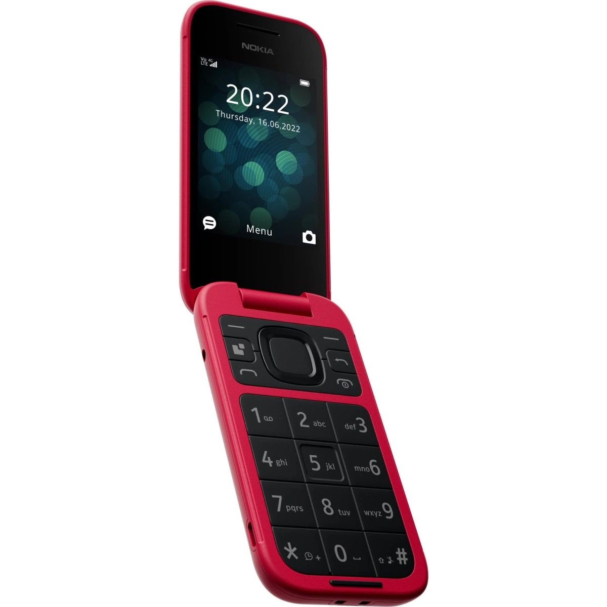 Unlocked Nokia 2660 Flip 4G VoLTE Dual SIM FM Radio 128MB Flip Mobile Phone (Red) - True Vision Tactical - 653344