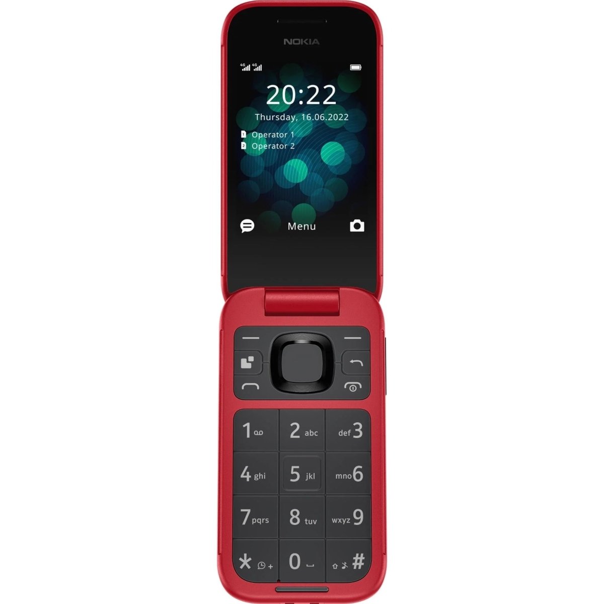 Unlocked Nokia 2660 Flip 4G VoLTE Dual SIM FM Radio 128MB Flip Mobile Phone (Red) - True Vision Tactical - 653344