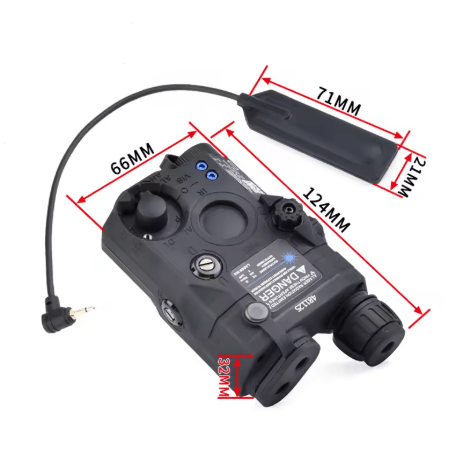 Wadsn PEQ - 15 Green/Red/Blue Dot Laser indicator + White LED Flashlight - True Vision Tactical - WDX042-BKG