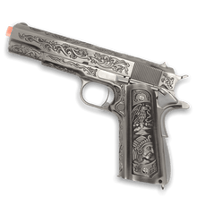 Load image into Gallery viewer, WE Tech 1911 Gas Blowback Gel Blaster - Silver with Floral Pattern - True Vision Tactical - WE-E006SP-BOX-GB
