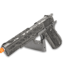 Load image into Gallery viewer, WE Tech 1911 Gas Blowback Gel Blaster - Silver with Floral Pattern - True Vision Tactical - WE-E006SP-BOX-GB
