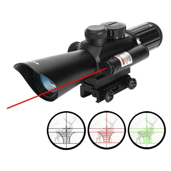 M7 LS 4x30 Tactical Rifle Scope with Red Dot Laser - True Vision Tactical - 671891922186