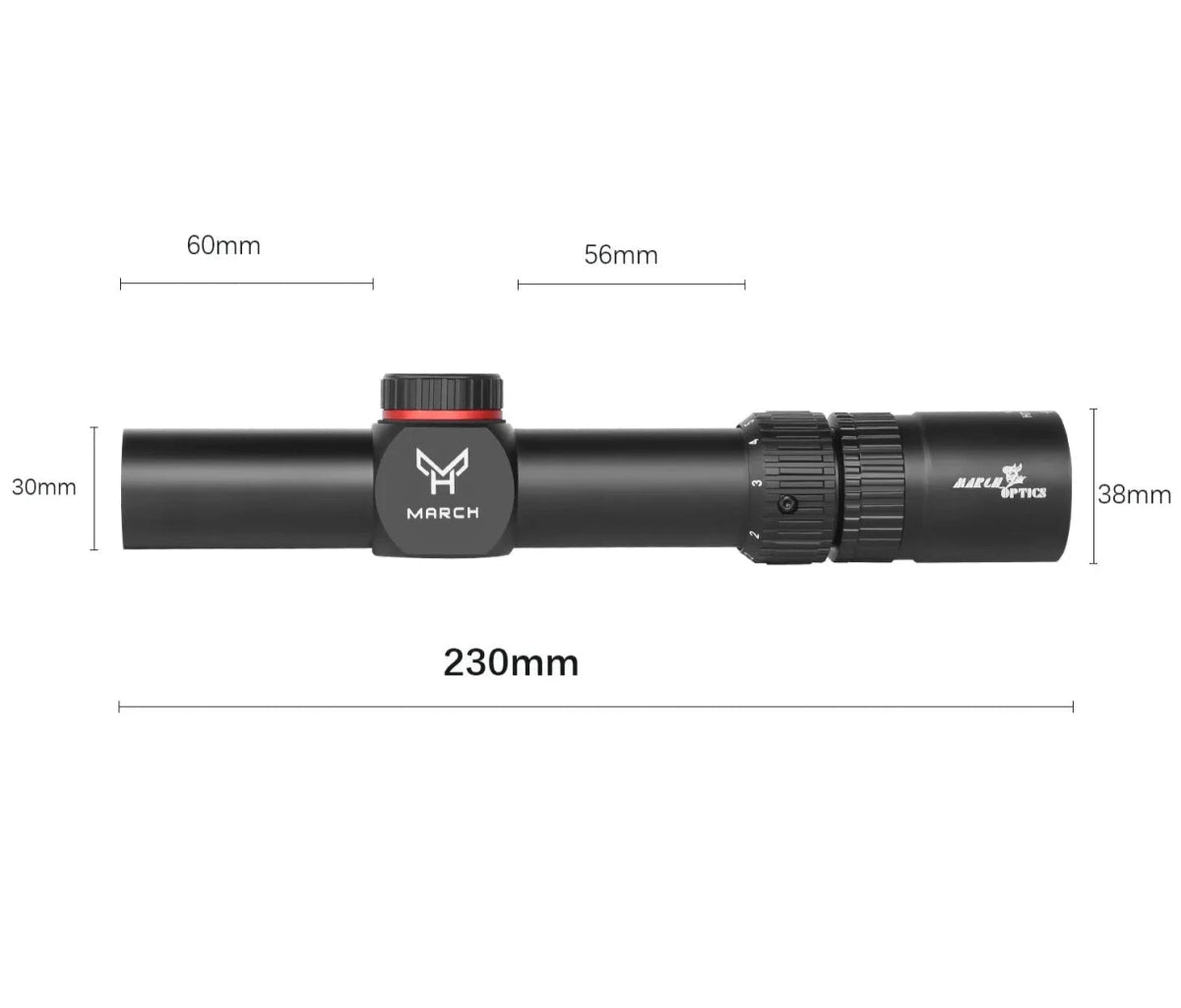 MARCH AMG HT 1.2 - 6X24 WA Short Fast Aim Optical Scope - True Vision Tactical - 671891922261