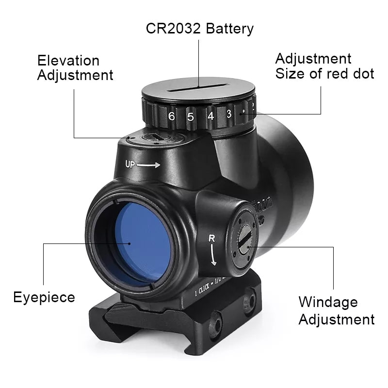 MRO Red Dot Scope with Riser, 20mm rail - True Vision Tactical - 671891922209
