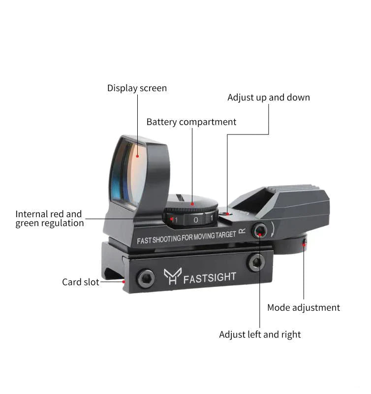 Reflex Fast Sight Scope - Red Lens - True Vision Tactical - 671891922124