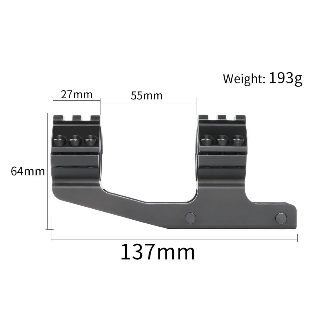 T - EAGLE 20mm Cantilever One Piece Picatinny Rail Scope Mount - 5001D - True Vision Tactical - 665871957336