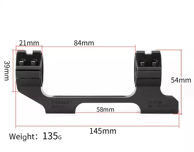 T - EAGLE 25/30MM Scope Mount with Bubble Level - T11 - True Vision Tactical - T-11