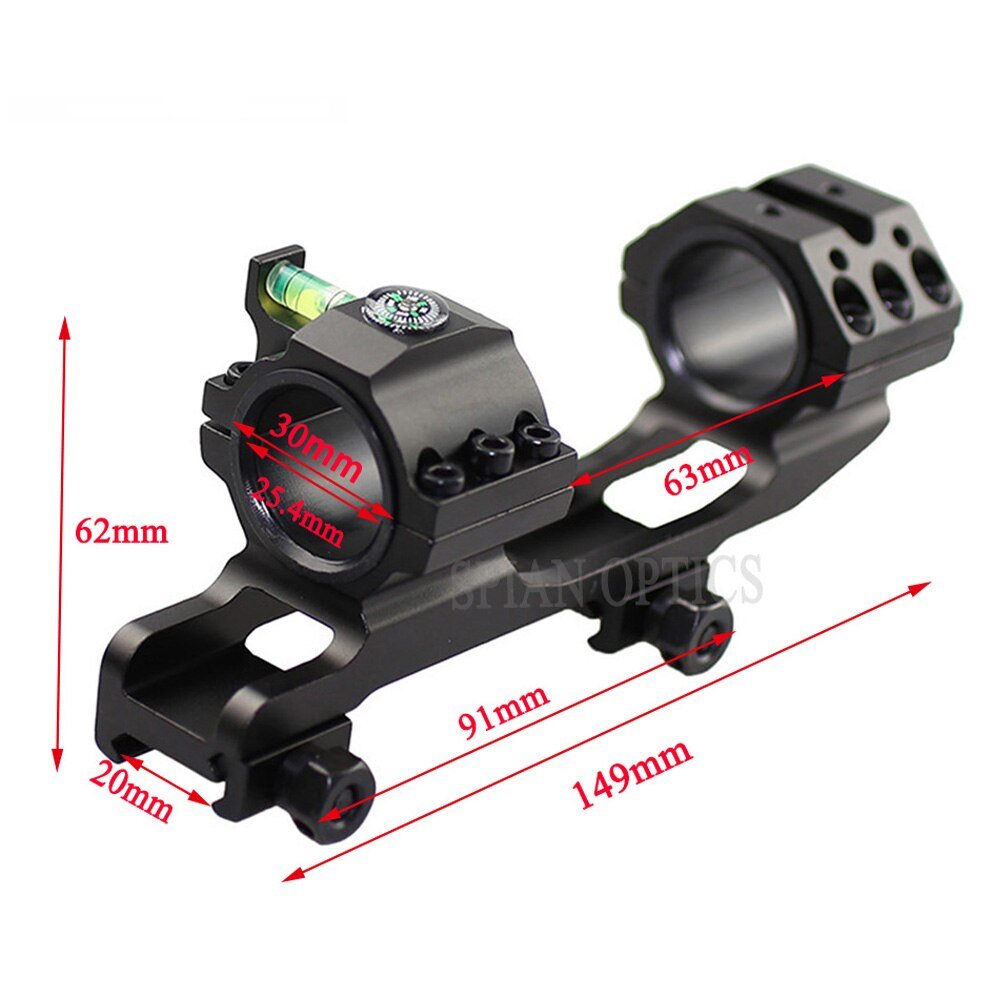 T - Eagle Scope Mount 20mm Picatinny with Bubble Level and compass - 5034 - True Vision Tactical - 5034
