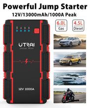 Load image into Gallery viewer, UTRAI 13,000mAh Car Jump Starter Power Bank Portable Battery Check Jstar Mini - True Vision Tactical - JSTAR-MINI
